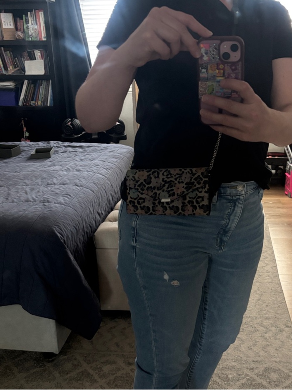 All Saints Wallet Leopard Print w/Flower - Picture 8 of 8